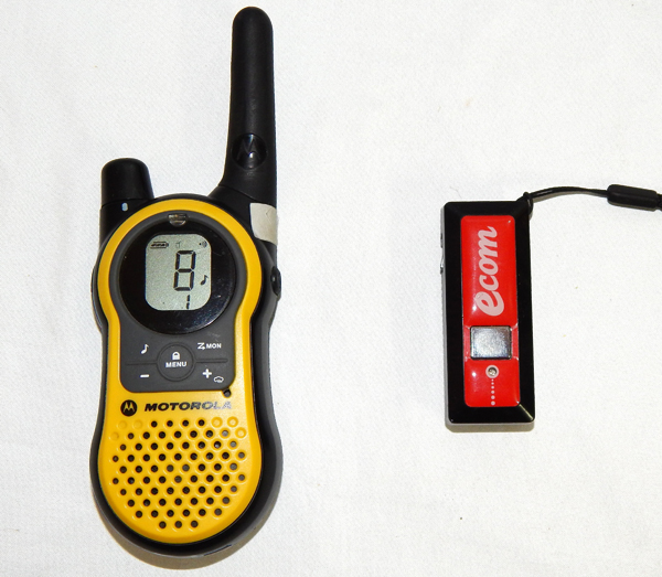 Walkie talkie and a barcode scanner